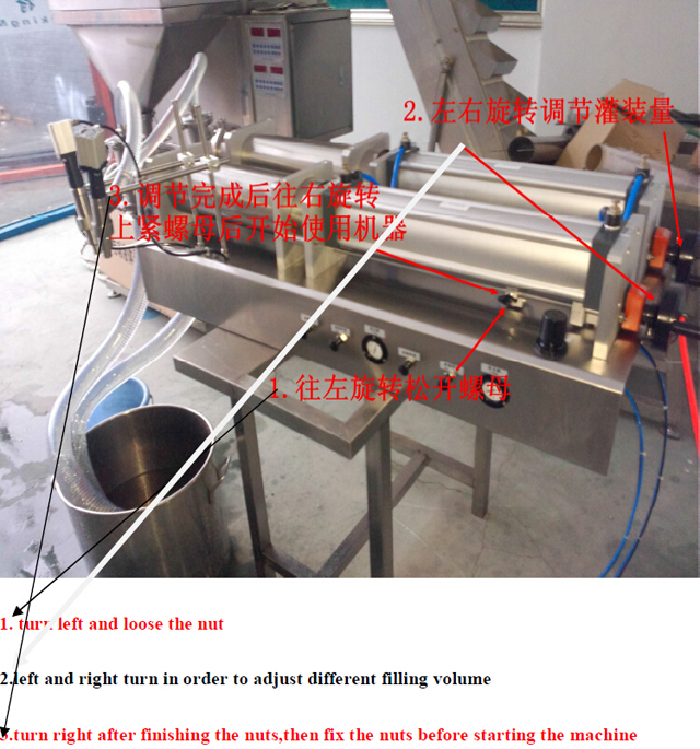 自立袋吸嘴袋半自動雙頭灌裝機(jī)，氣動液體果汁牛奶灌裝設(shè)備(圖7)