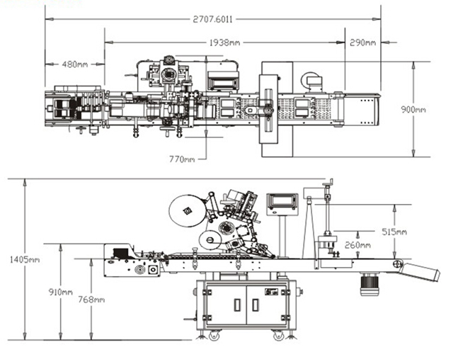 上下雙面貼標(biāo)機(jī)，平面物體袋盒定制貼標(biāo)機(jī)(圖4)