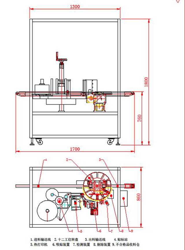 旋轉(zhuǎn)式口紅底部貼標(biāo)機(jī)(圖1)